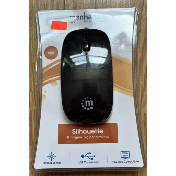 CRESTIN- Black Manhattan Silhouette Wired Optical Mouse. Condition New.