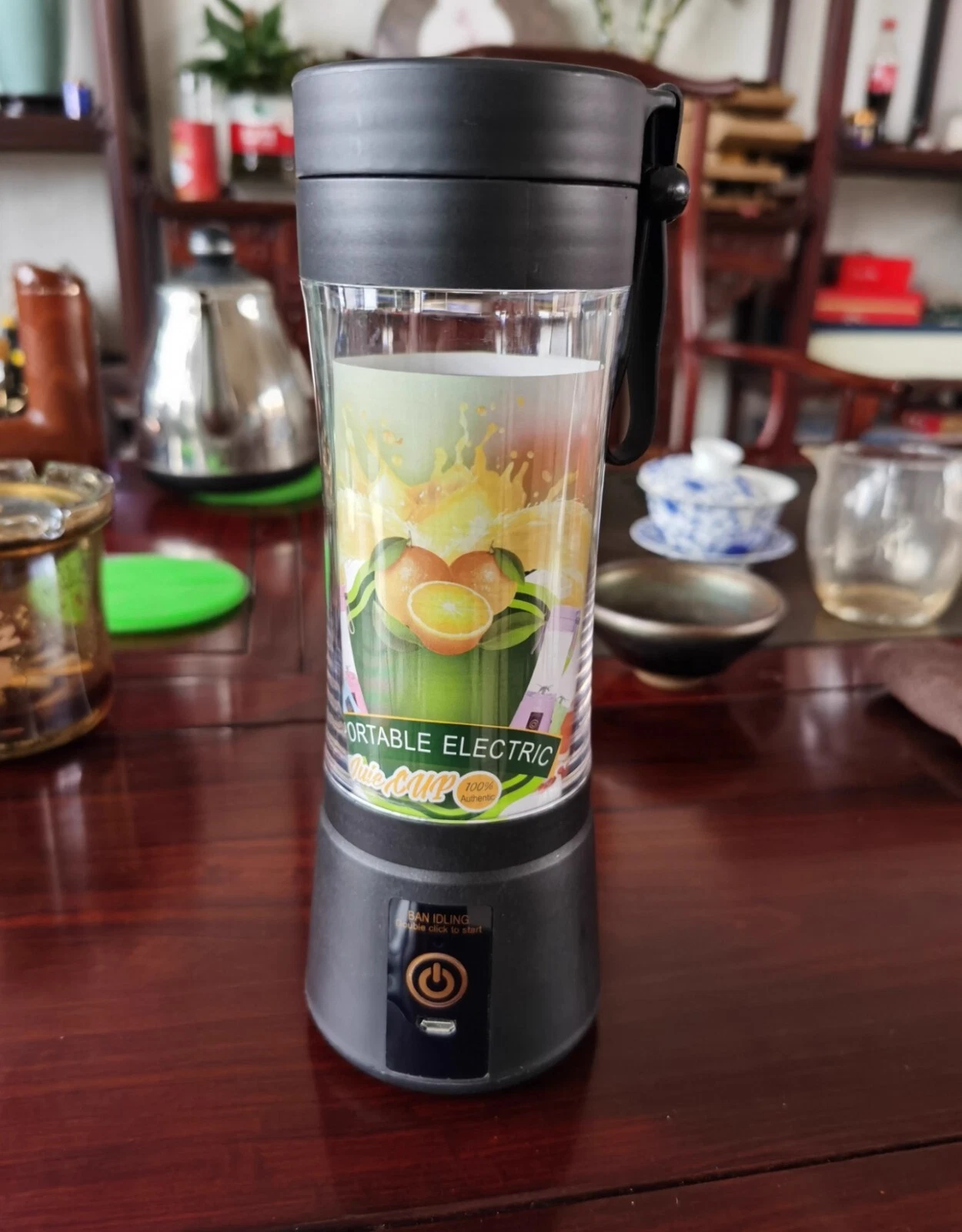 CRESTIN- Black Portable Blender Juicer Cup Usb Rechargeable Smoothies Mixer Fruit Machine