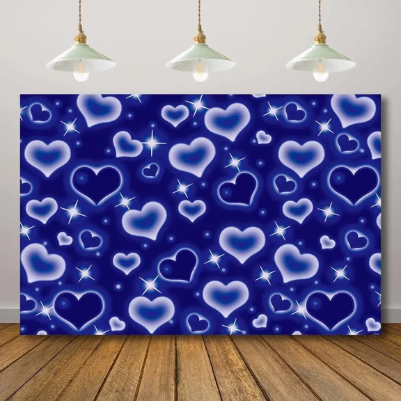 CRESTIN- Blue Hearts Photography Backdrop Early 2000S Photo Background 90S Birthday Party