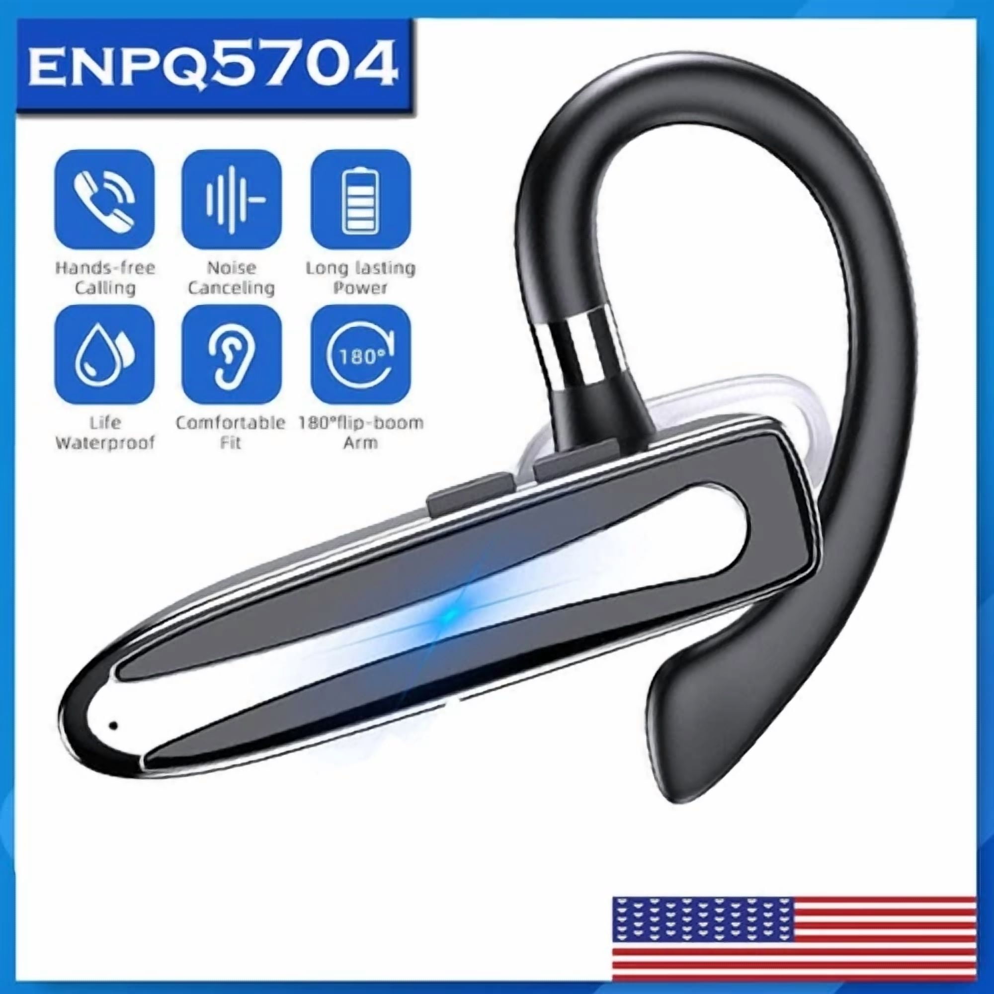 CRESTIN- Bluetooth 5.2 Headset Trucker Wireless Earpiece Noise Cancelling Headphones