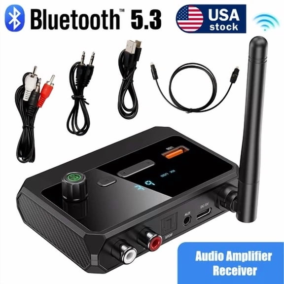 CRESTIN- Bluetooth 5.3 Home Stereo Audio Receiver AUX USB Optical HD Music to RCA Adapter