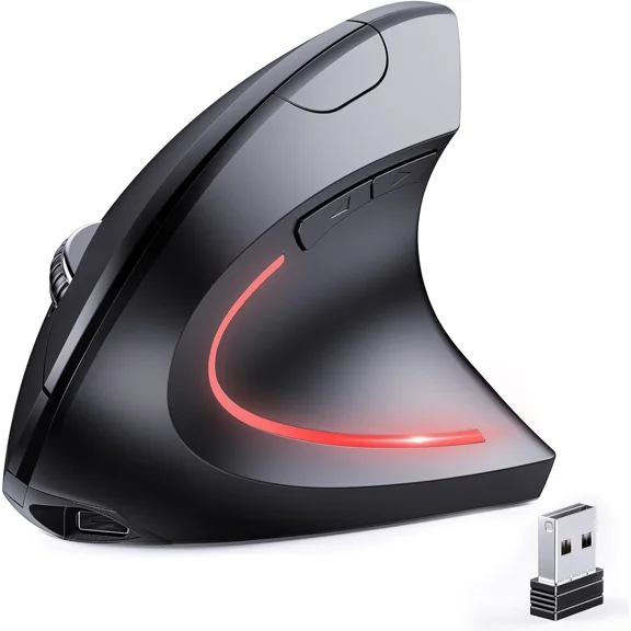 CRESTIN- Bluetooth And 2.4G (2-In-1) Rechargeable Wireless Mouse, Ergonomic Black