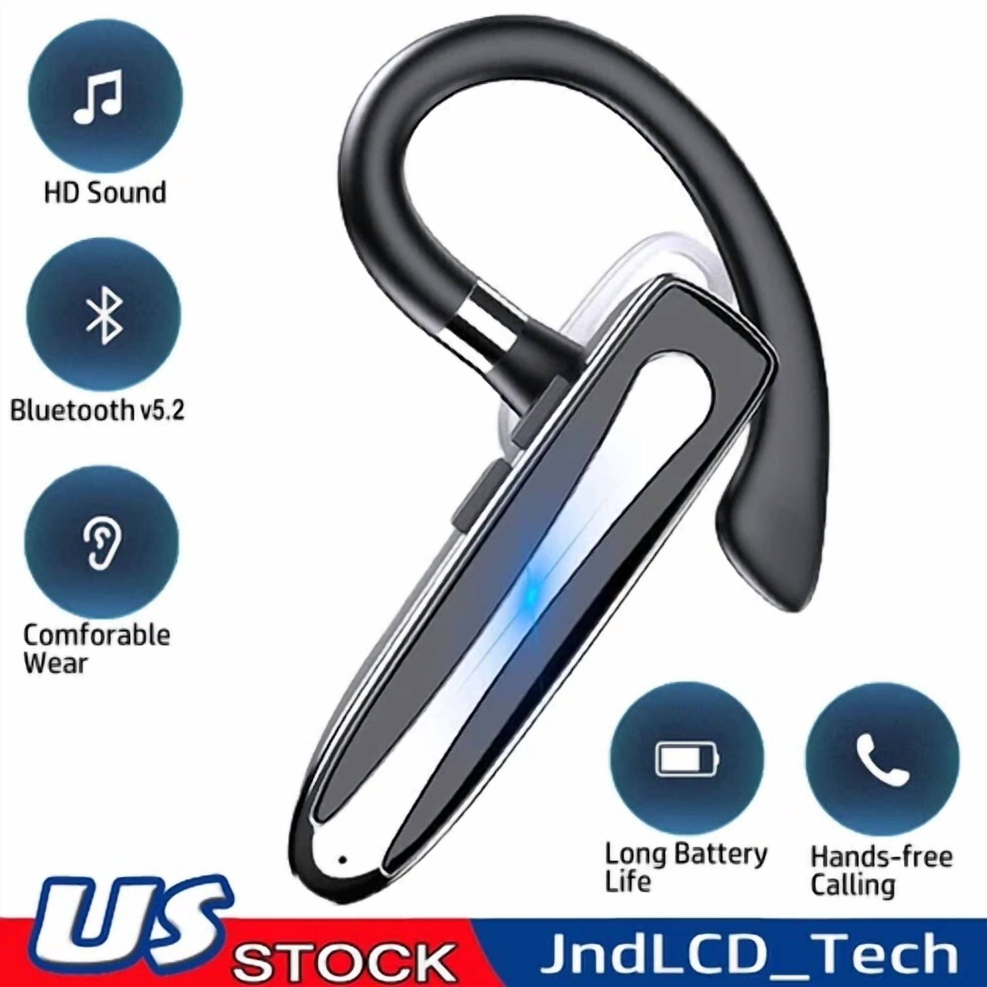 CRESTIN- Bluetooth Headset Handsfree Earpiece Noise Reduction Earbuds With Mic