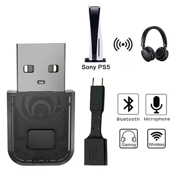 CRESTIN- Bluetooth Usb Dongle Headset Hifi Audio Receiver Adapter For Ps5 Ps4 Switch Pc