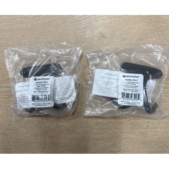 CRESTIN- Brainerd B42292J-Fb Flat Black 3 1/5" Label Double Prong Hook (2 Pack)