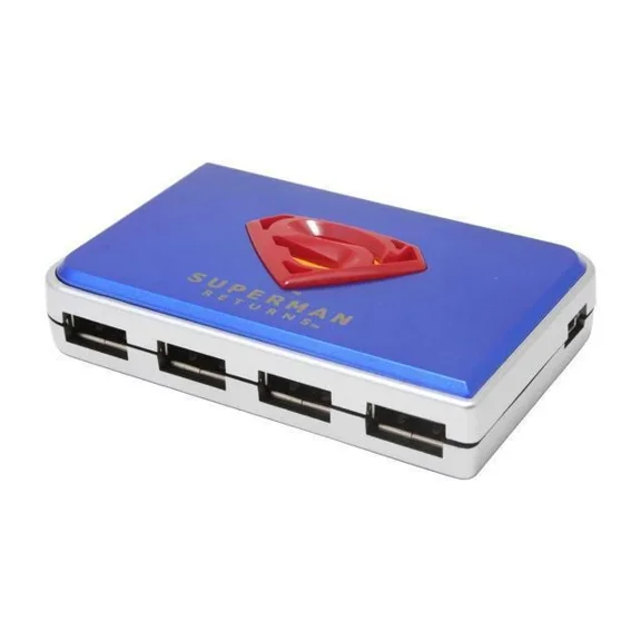 CRESTIN- Buslink I-Rocks Superman Blue Usb 2.0 4-Ports External Hub Sp-4000-Bl