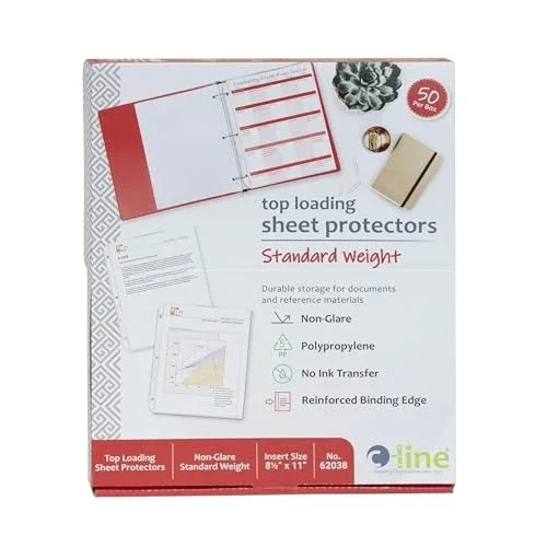 CRESTIN- C-Line Top Loading Standard Weight Poly Sheet Protectors, Non-Glare, 8.5 X 11