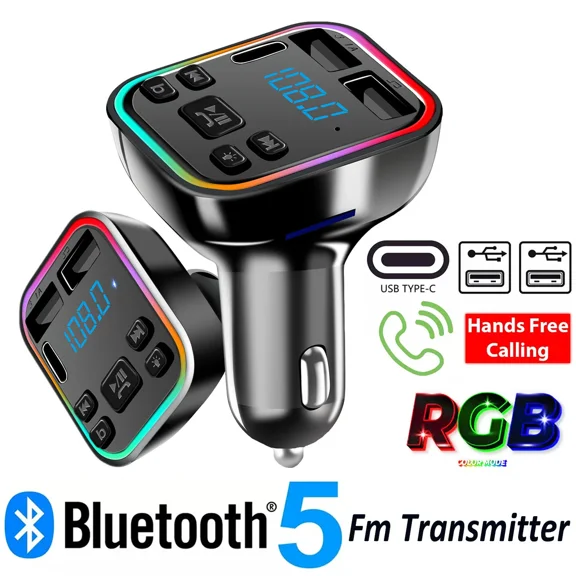 CRESTIN- Car Handsfree Fm Transmitter Wireless Adapter Bluetooth Receiver Mp3 Player Kit