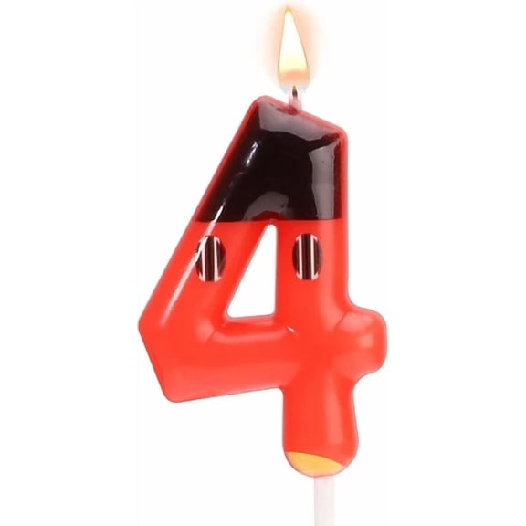 CRESTIN- Cartoon Mouse Candle, Black Red Birthday Candle Number Candle Red Mouse Cake Top
