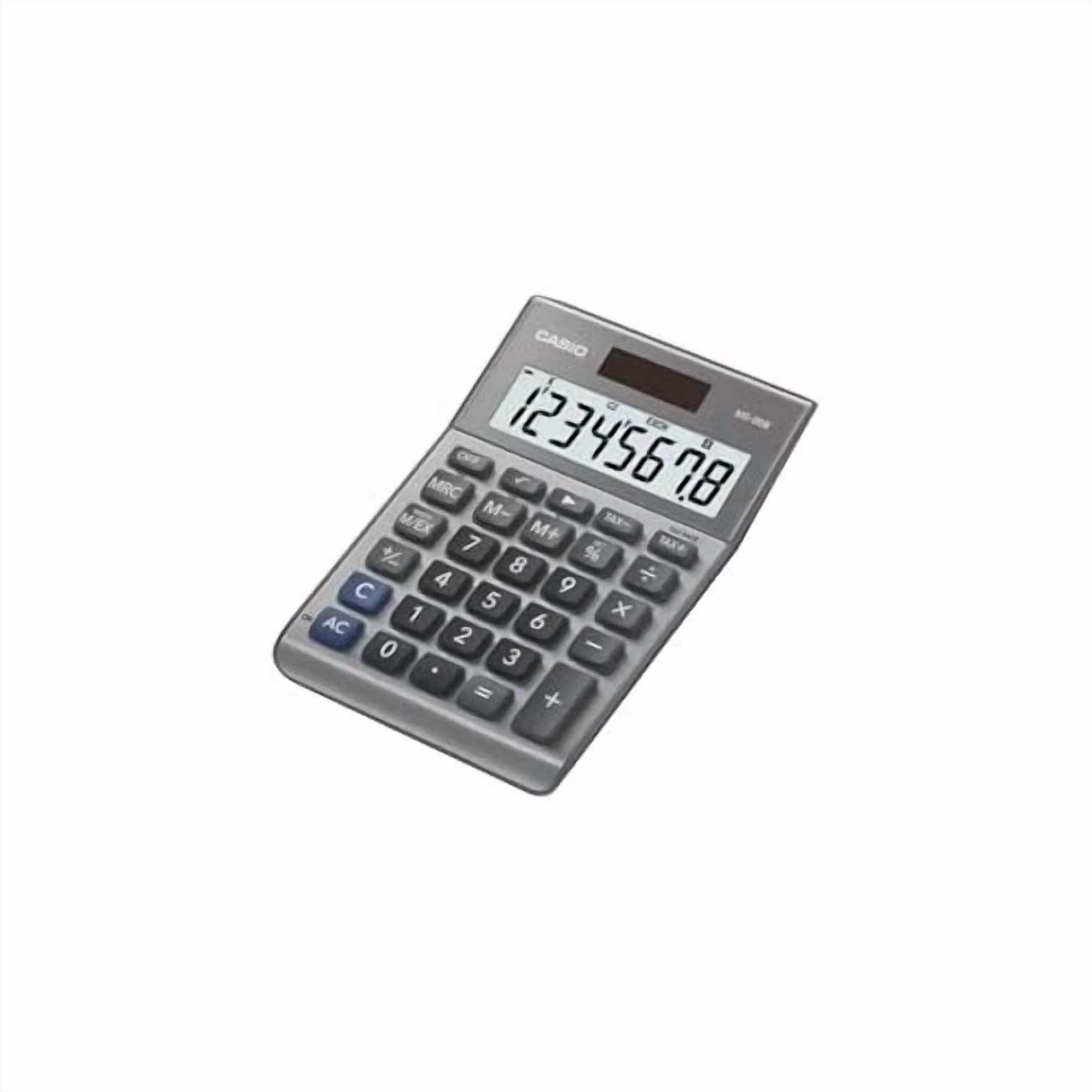 CRESTIN- Casio Ms80Bsr Ms80B 8-Digit Battery And Solar Basic Calculator, Lcd, Silver