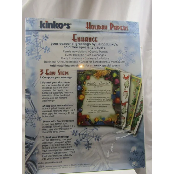 CRESTIN- Christmas Stationery Printer Paper Holiday Decorated Tree Scene Factory Sealed*