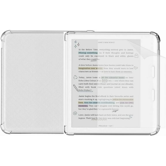 CRESTIN- Clear Case For Kobo Libra Colour And Screen Protector, Libra Color Ereader Case