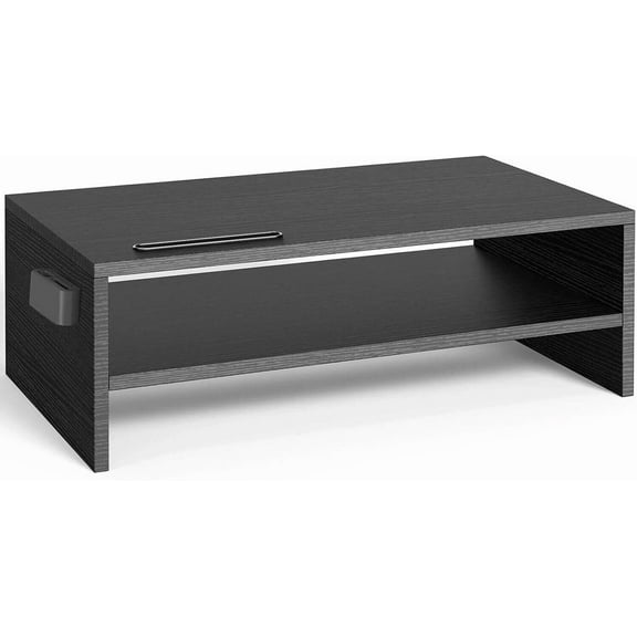 CRESTIN- Computer Monitor Stand Riser, Desktop Desk Organizers Space Saver Laptop Black