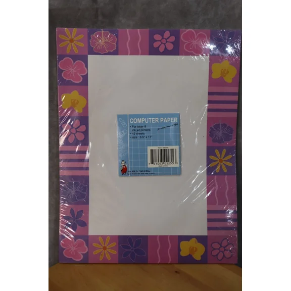 CRESTIN- Computer Paper Laser Ink Jet Printer Floral Border 42 Sheets 8-1/2 "X 11"