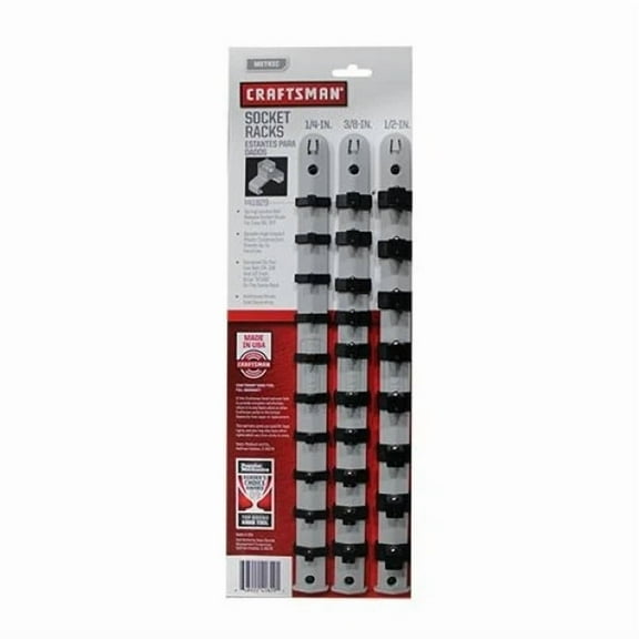 CRESTIN- Craftsman 3 Pc. Socket Holder Racks Gray