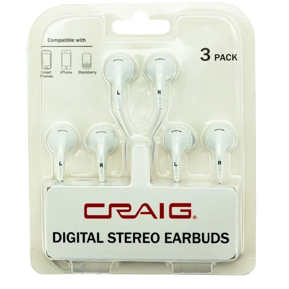 CRESTIN- Craig 3Pc In-Ear Digital Stereo Ear Buds, Wired