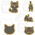 thumbnail image 1 of CRESTIN- Cute Cookie Cutter - 5 Piece Cookie Cutters Cute Cat Shape Polymer Clay Mold Bis, 1 of 5