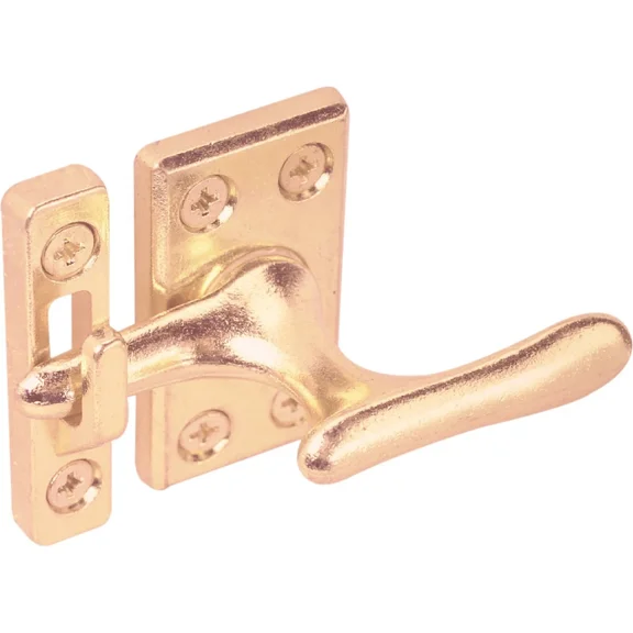 CRESTIN- Defender Security U 9935 Casement Window Latch Lock, Brass Plated Finish 2 Inch
