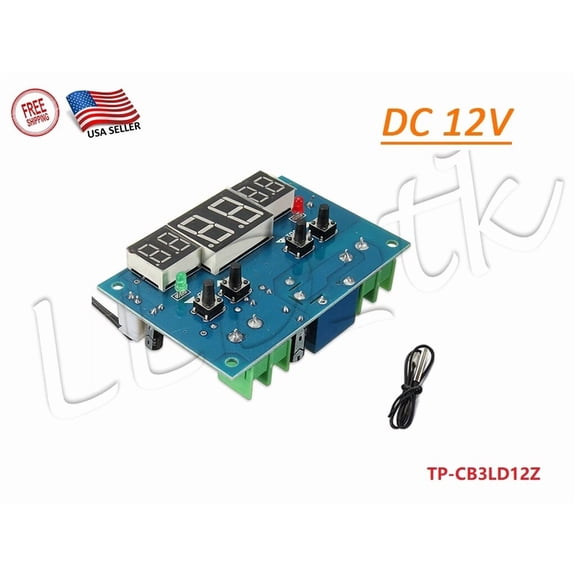 CRESTIN- Digital Microcomputer Thermostat Controller Switch Temperature Sensor 12V 3 Led