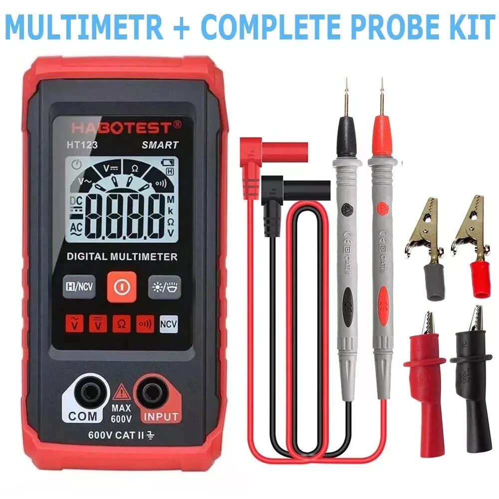 CRESTIN- Digital Multimeter Voltmeter Ac Dc Volt Meter Ohmmeter Auto Range Tester W/Light