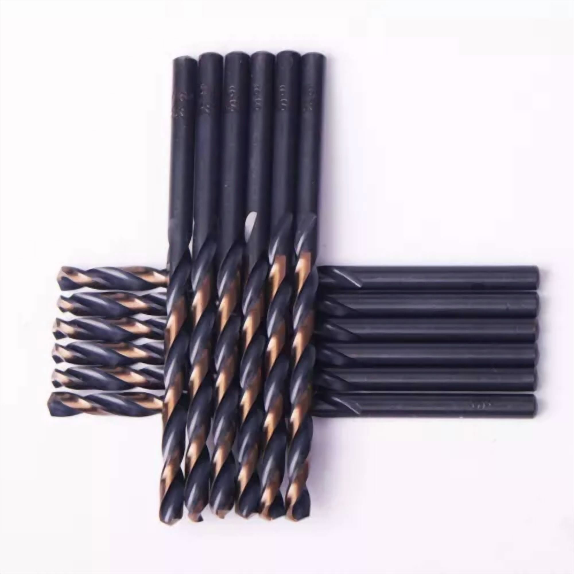 CRESTIN- Drillforce 12Pcs 5/32" Black Gold Drill Bits Set Hss Metal Woodworking Drill Bit