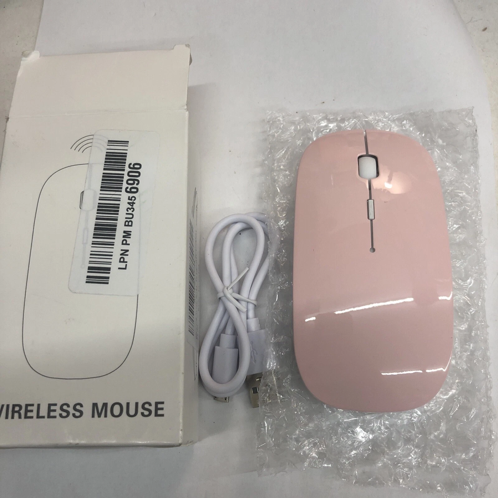 CRESTIN- E68 Wireless Mouse Dual Mode Usb Bluetooth Rechargeable Slim Optical Pink Mom G