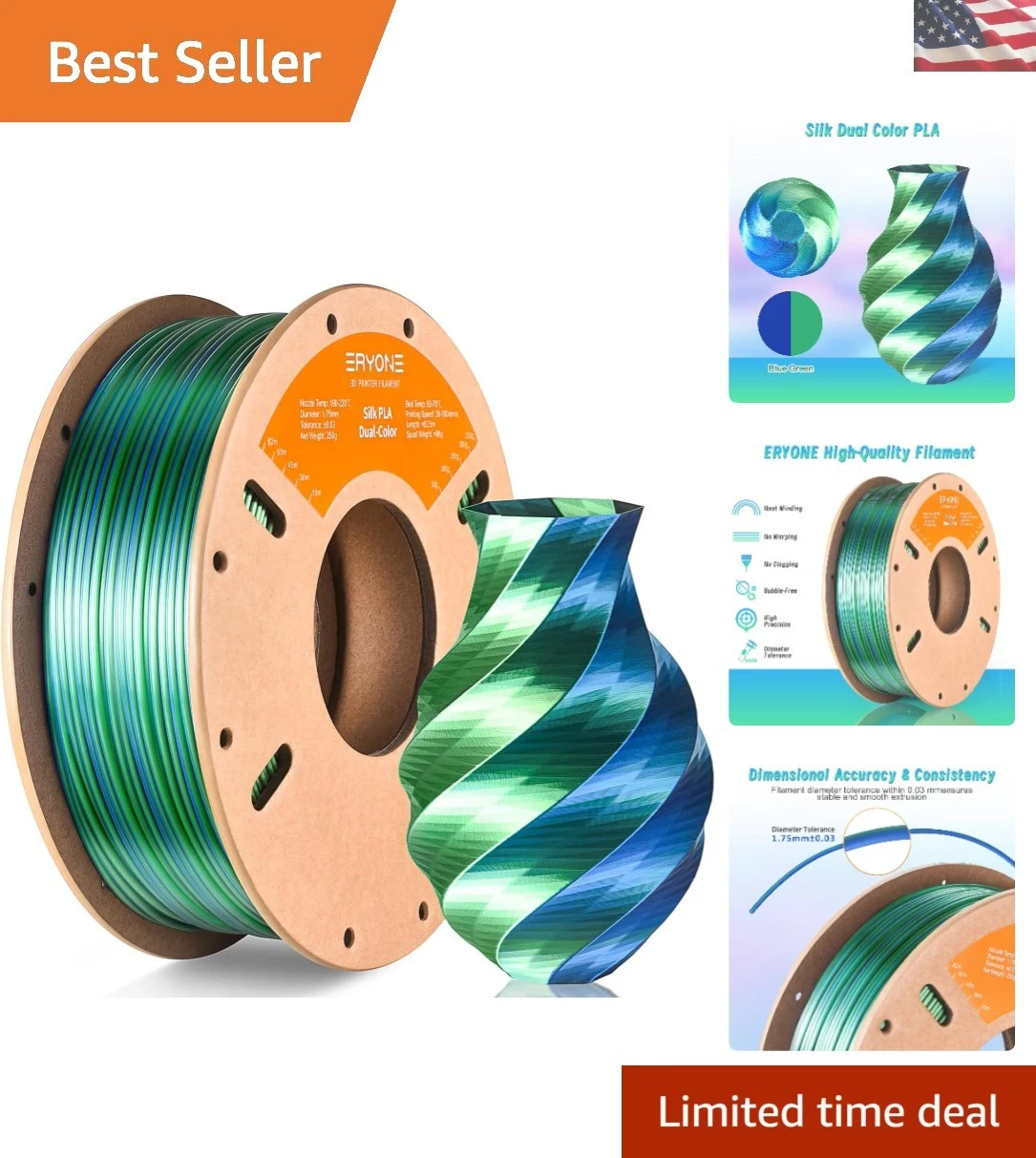 CRESTIN- Eco-Friendly Dual Color Pla Filament 1.75Mm - Vibrant Silk Finish For Creators