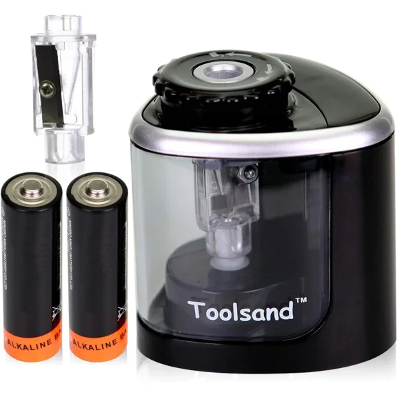 CRESTIN- Electric Pencil Sharpener, Battery-Powered, Batteries Included, High-Speed