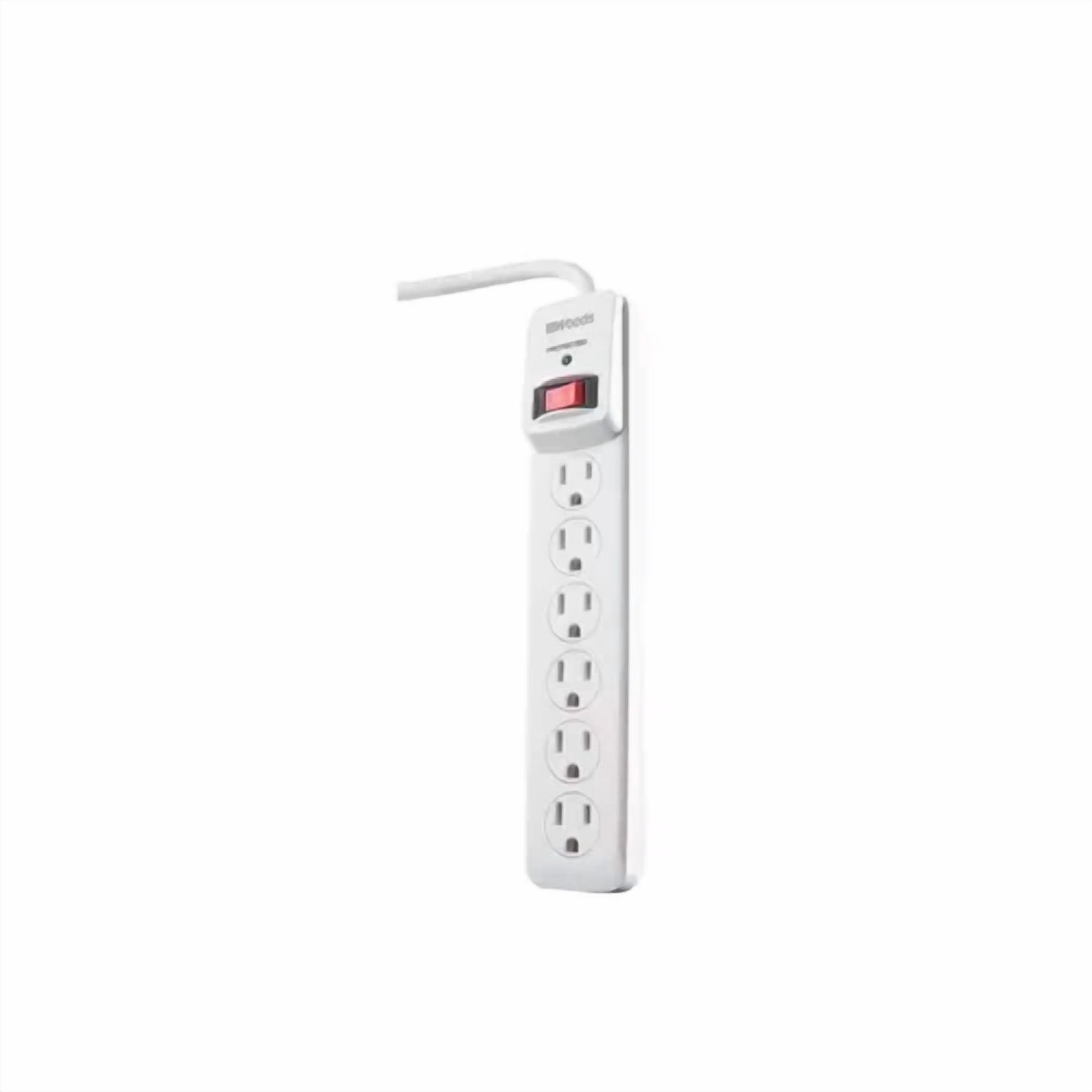 CRESTIN- Electronics 6-Outlet 750-Joule Surge Protector With Sliding Safety Covers 3 Ft.