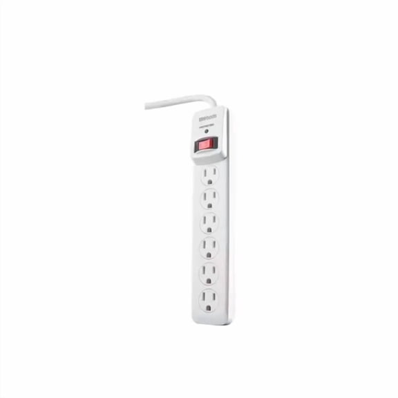 CRESTIN- Electronics 6-Outlet 750-Joule Surge Protector With Sliding Safety Covers 3 Ft.
