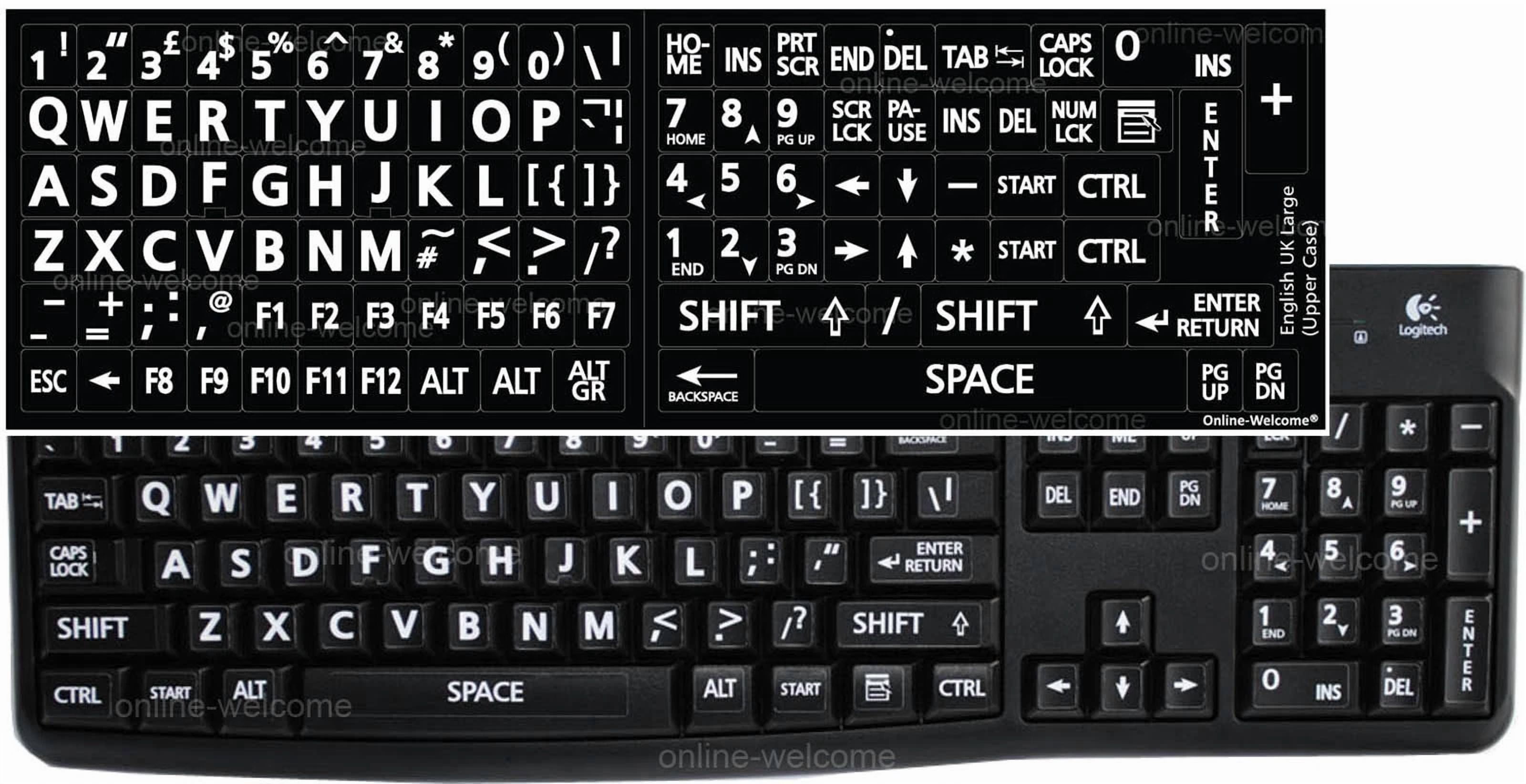 CRESTIN- English Uk Keyboard Sticker Large Letters Black For Computer Laptop