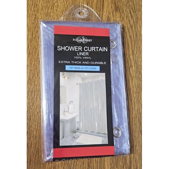 CRESTIN- Extra Thick & Durable Royal Crest Shower Curtain Liner 70" Wide By 72" Long.