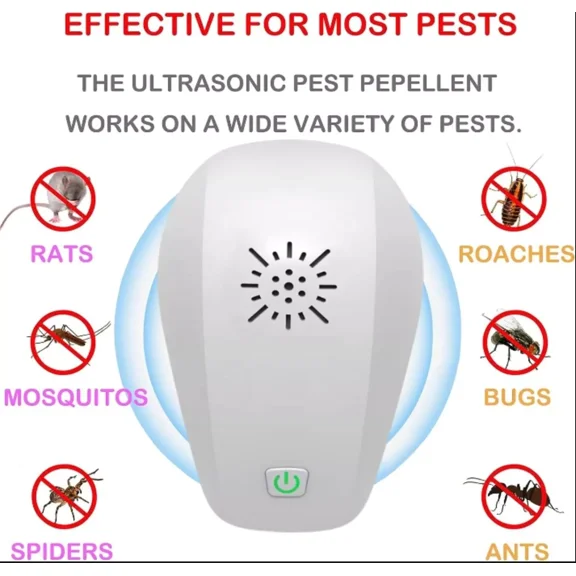 CRESTIN- Fast&New 1 Pack White Indoor Ultrasonic Pest Repeller For Insects Rats And Mice