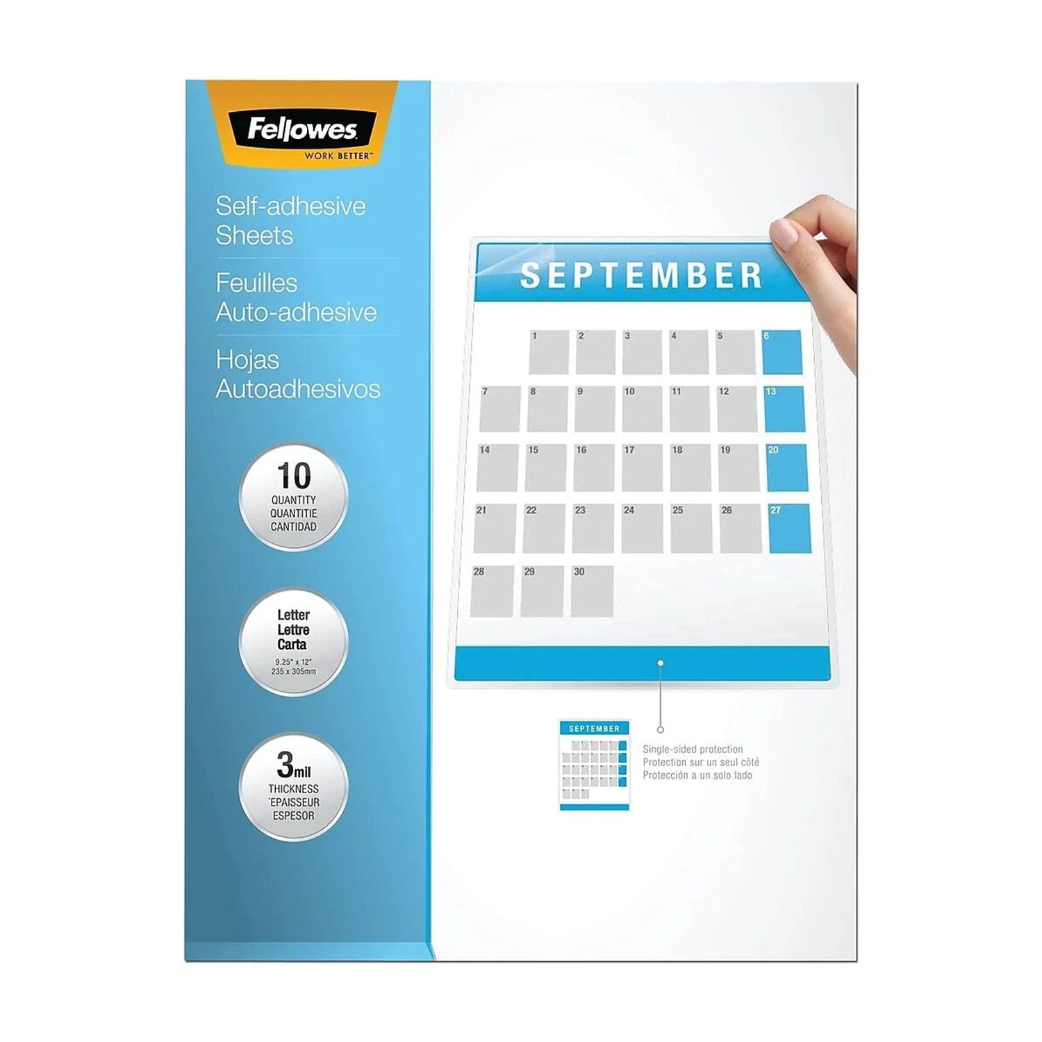 CRESTIN- Fellowes Self-Adhesive Laminating Sheets 9" X 12" 10/Pack (5221501) 719627