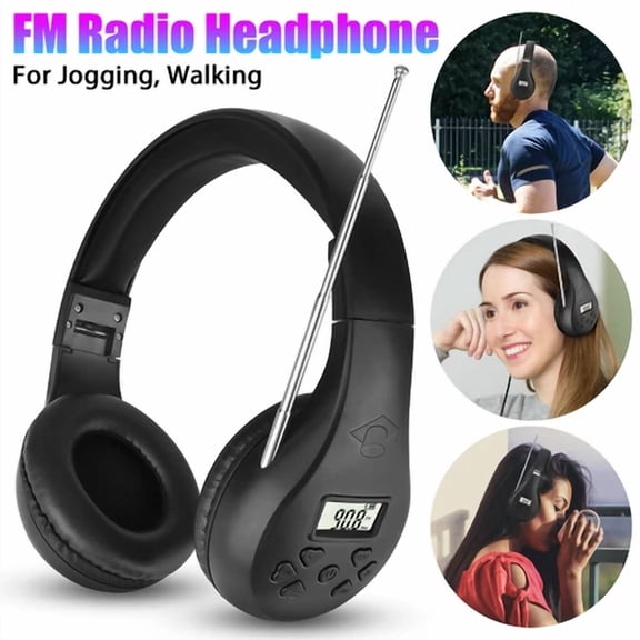 CRESTIN- Foldable Stereo Bass Sound FM Radio Reception Headset Noise Reduction Headphone