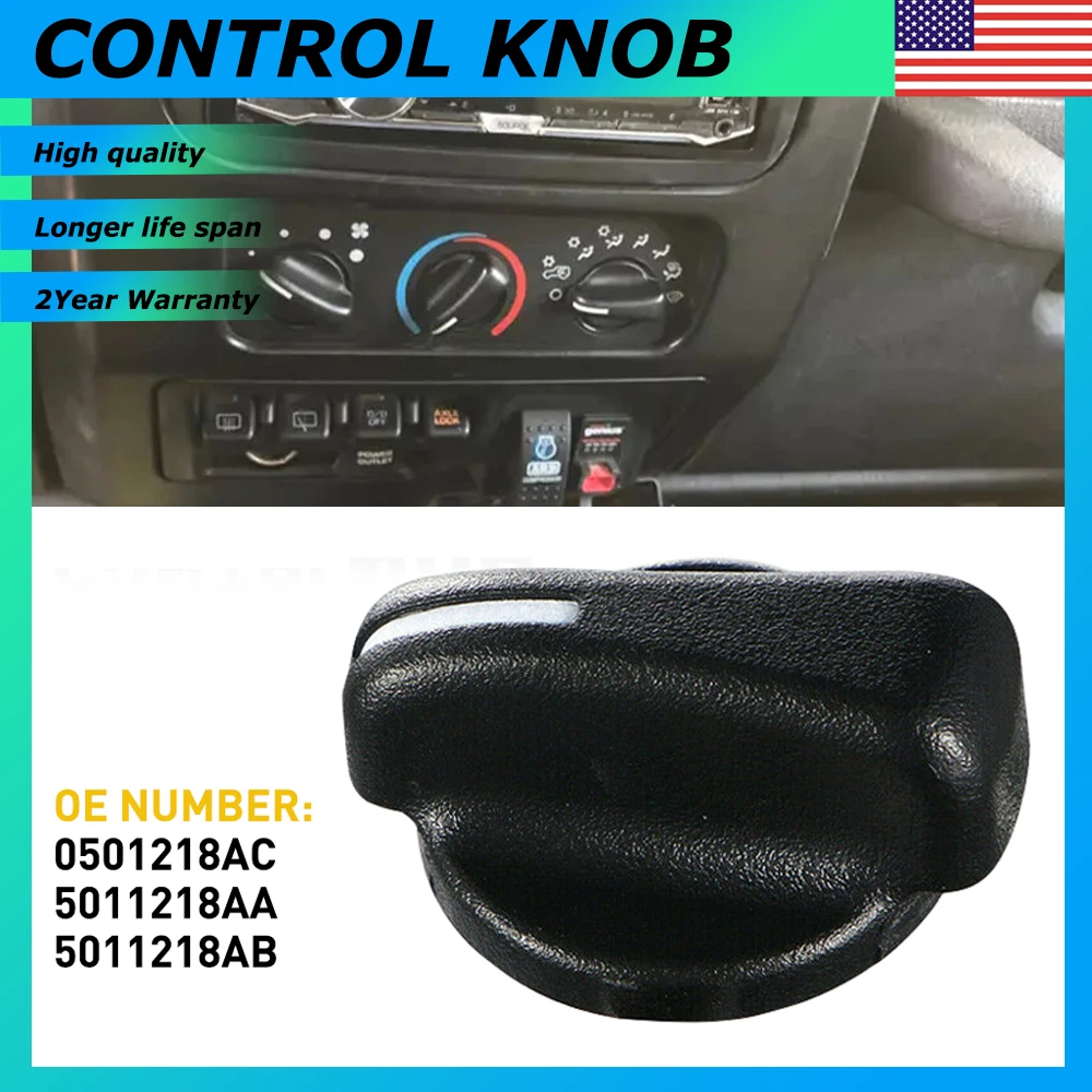 CRESTIN- For Jeep Wrangler 99-06 A/C Heater Knob Control Blower Fan Knob Car Accessories
