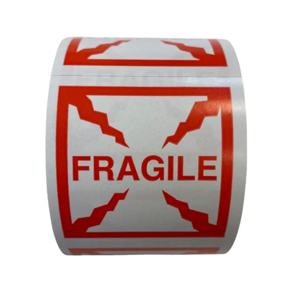 CRESTIN- Fragile Stickers 4"X4" Adhesive Caution Large Shipping Handling Label 200 Labels