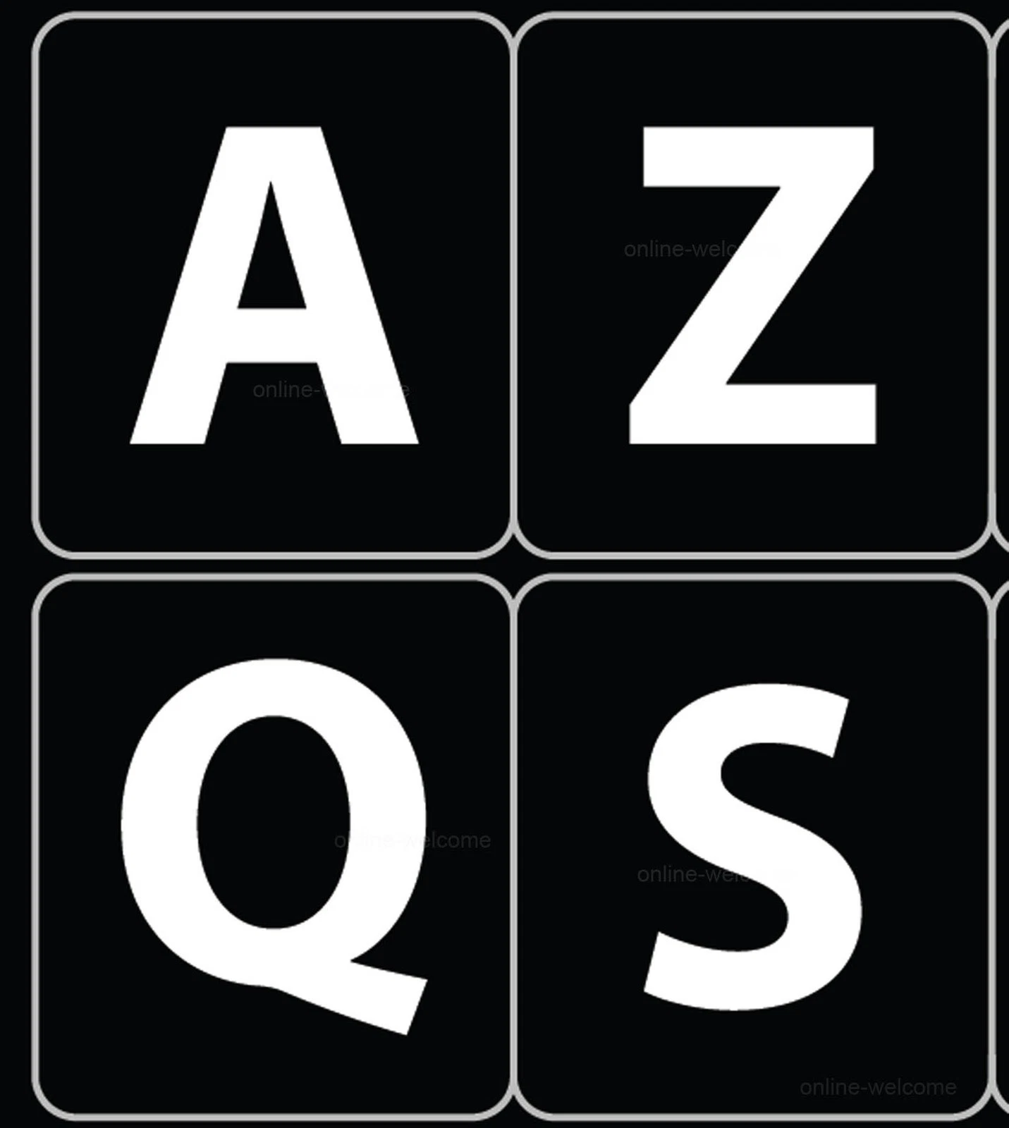 CRESTIN- French Azerty Keyboard Sticker Large Letters Non Transparent Black