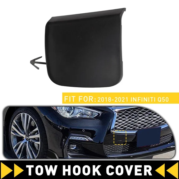 CRESTIN- Front Bumper Tow Hook Cover Cap For 2019 2018 20 21 Infiniti Q50 Accessories Eoa