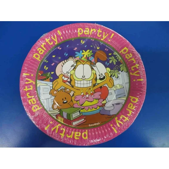 CRESTIN- Garfield Office Party Rare Retro Cartoon Character Cat 9" Paper Dinner Plates