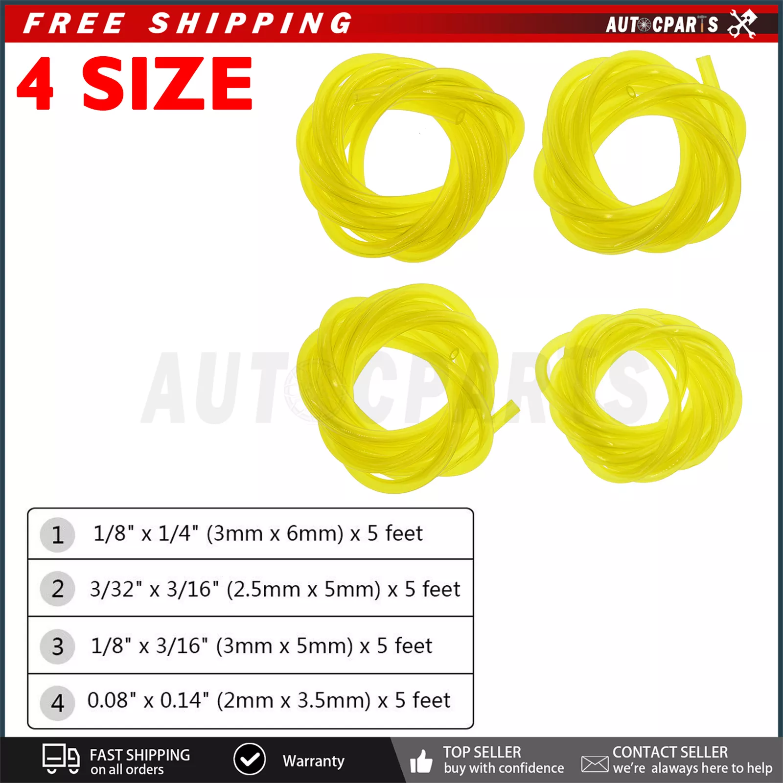CRESTIN- Gas Fuel Line Hose Tube For Poulan Ppb200 Ppb200E Ppb250E Ppb300 5Feet 4 Sizes
