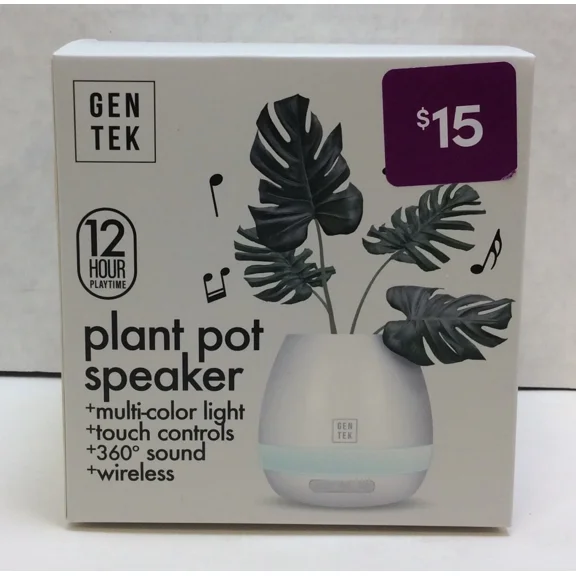 CRESTIN- Gen Tek Plant Pot Bluetooth Wireless Speaker Multicolor Free Shipping