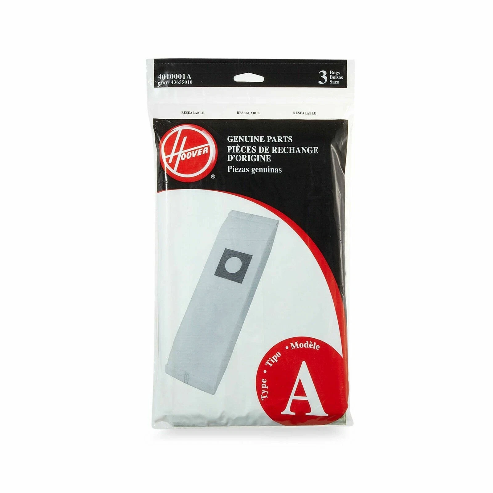 CRESTIN- Genuine Hoover Type A Vacuum Cleaner Bags # 4010001A For Top-Fill Uprights