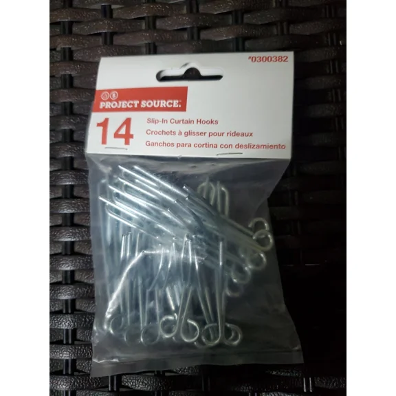 CRESTIN- Graber 3-Inch Slip On Drapery Hooks With 1-Inch Drop. 14 Hooks Per Bag