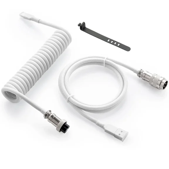 CRESTIN- Gunmjo Pro Custom Coiled Usb C Cable For Gaming Keyboard, Double-Sleeved Mechani