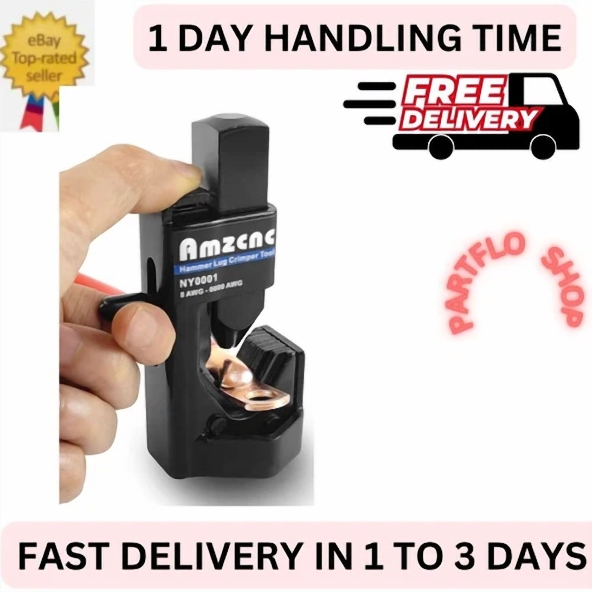 CRESTIN- Hammer Lug Crimper Tool - 0000 Awg Battery And Welding Cables( 8 Awg To 4/0 Wire