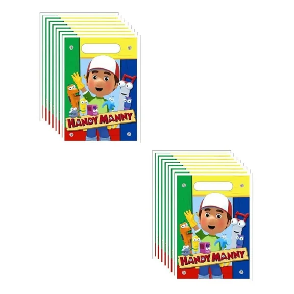 CRESTIN- Handy Manny Party Bundle Includes 16 Plastic Favor Loot Bags 6.5" X 9"