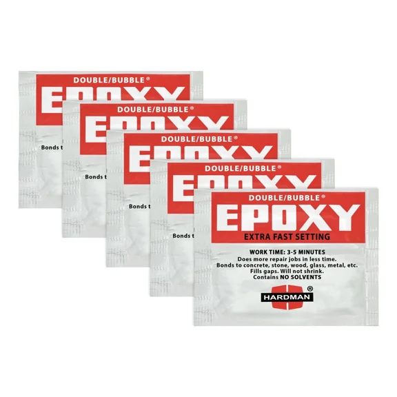 CRESTIN- Hardman Double Bubble Red Extra Fast Setting Epoxy Adhesive - 04001 (5 Pack)