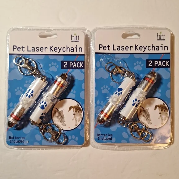 CRESTIN- Hitt Pet And Cat Laser Pointer Keychain, Pack Of 2, Batteries Included 4 Total