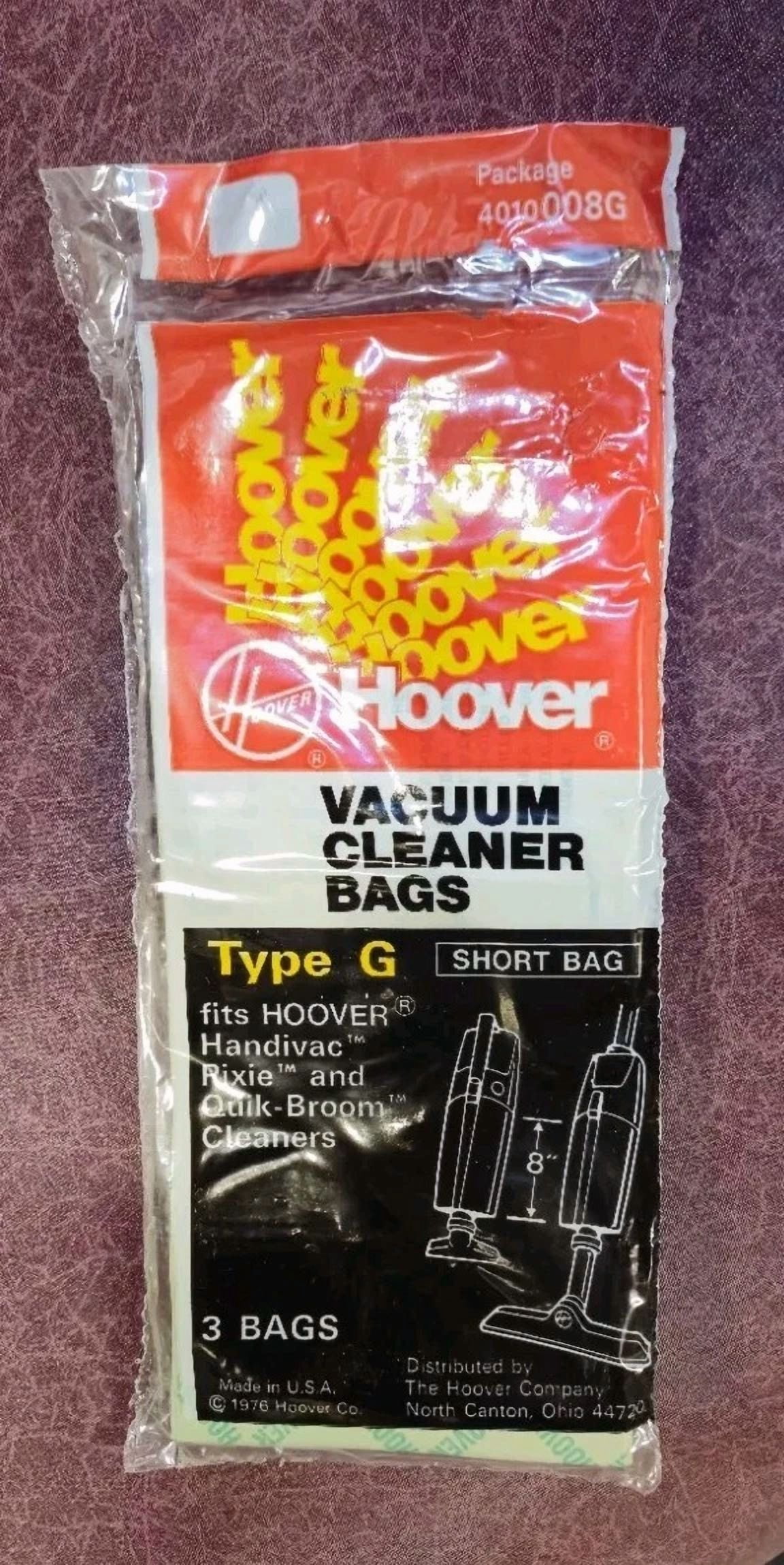 CRESTIN- Hoover Type G Short Bag Vacuum Cleaner Bags 3 Ct. 1976 Pixie Handivac 4010008G